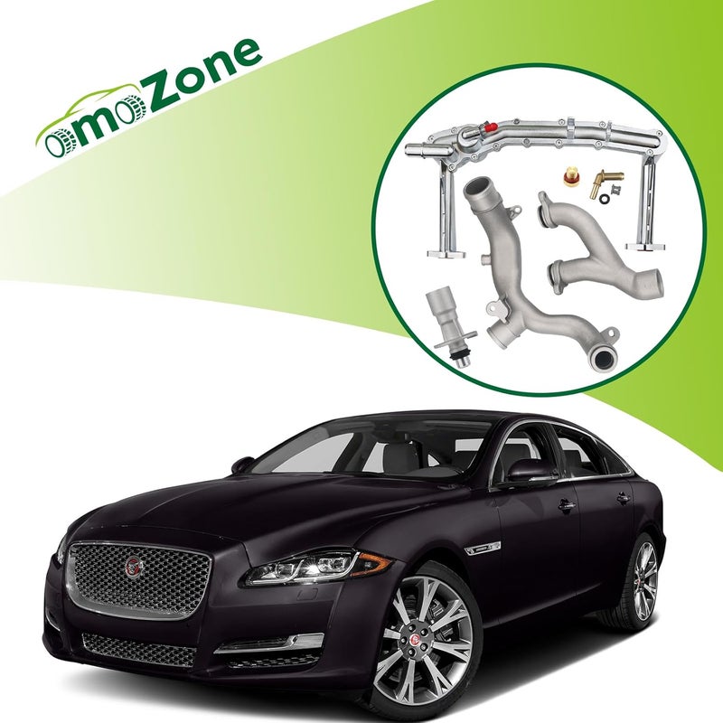 omoZone Upgraded Metal Coolant Water Pipe System Kit Compatible with Land Rover Range Rover Sport LR4,Jaguar XF XJ XE 3.0L V6 Replaces LR075991 LR092992 LR028136 LR049990 - Image 2